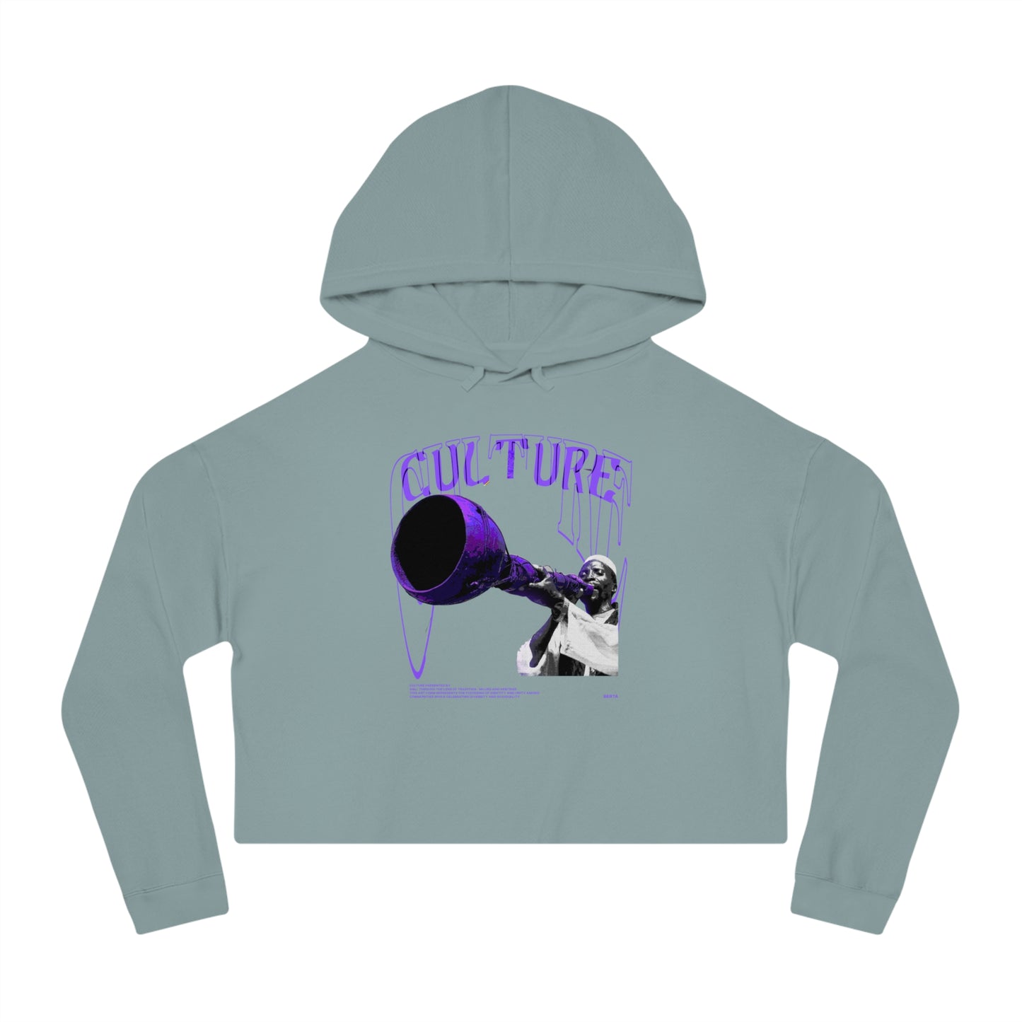 Cropped Hooded Sweatshirt - 'CULTURE' Graphic Tee for Trendy Women