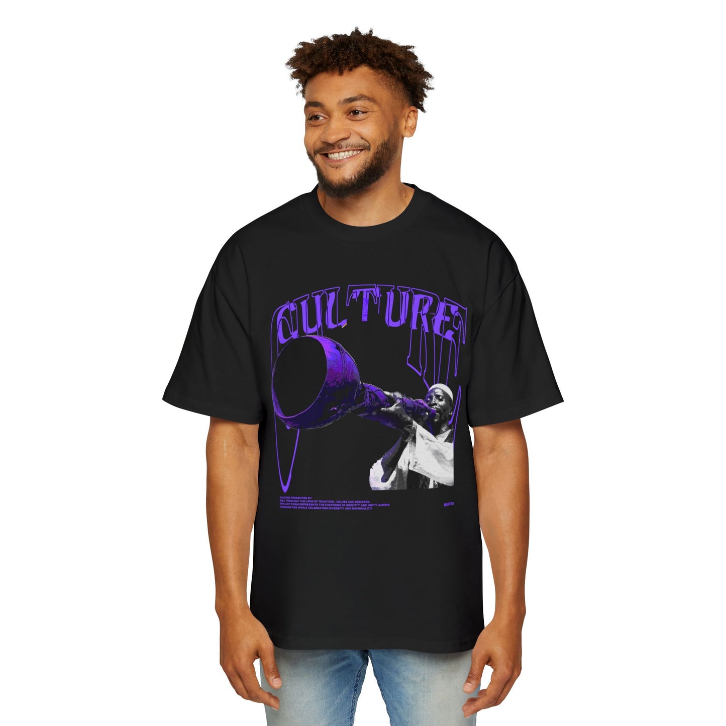 Men's Heavy Oversized Culture Tee - Bold Graphic Design