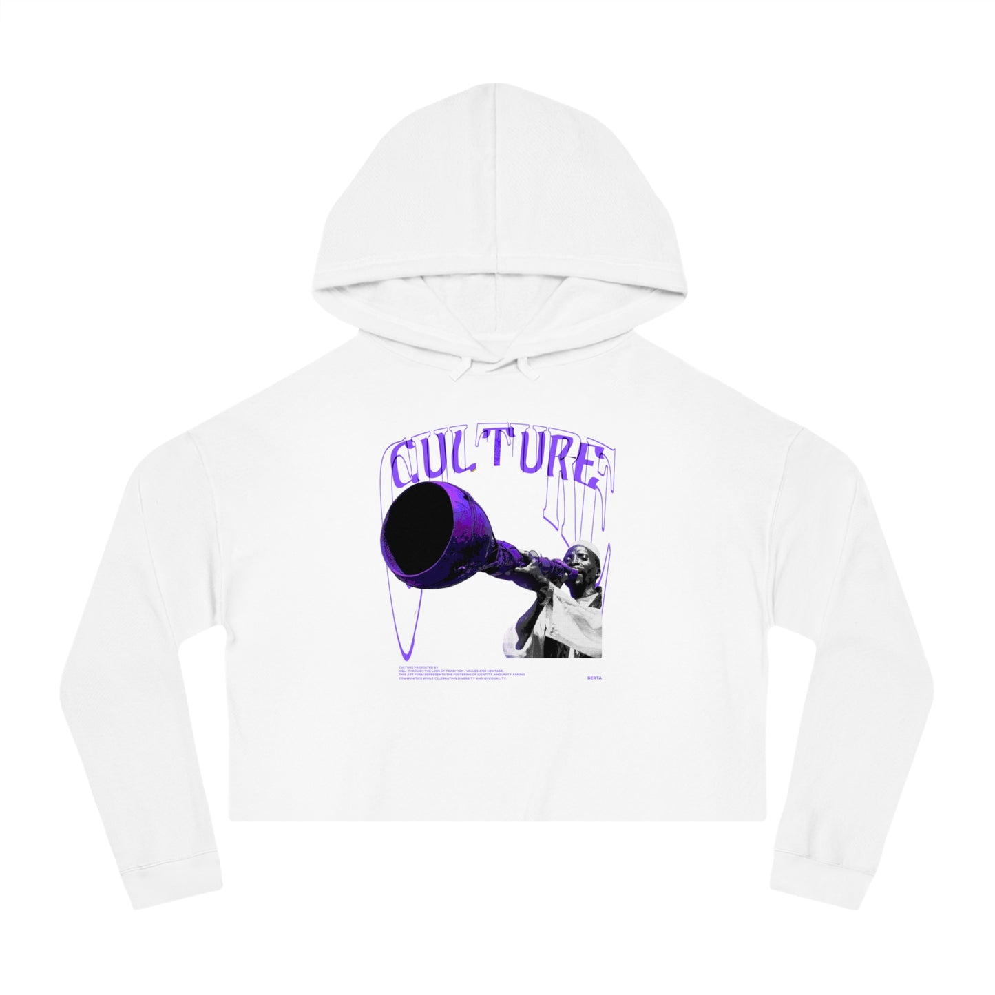 Cropped Hooded Sweatshirt - 'CULTURE' Graphic Tee for Trendy Women