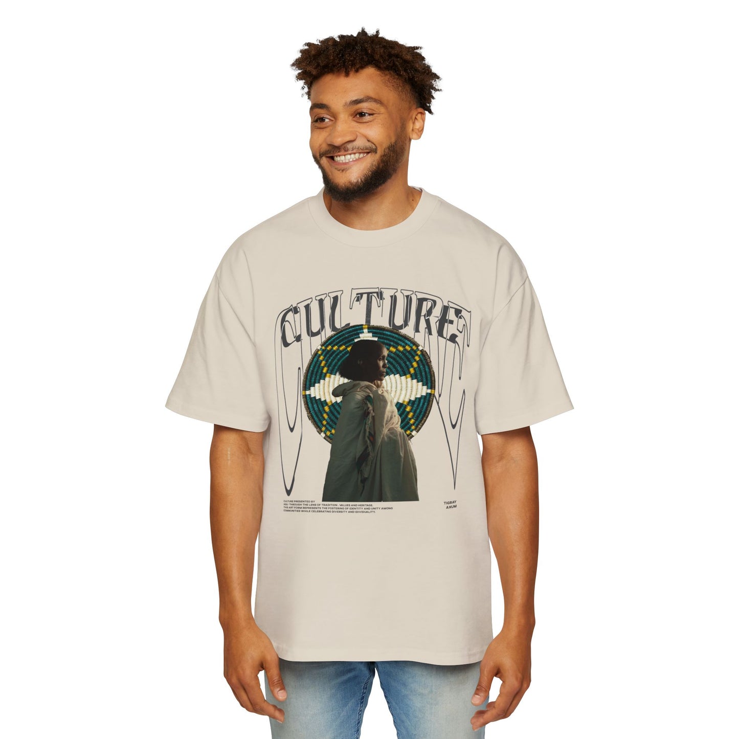 Men's Heavy Oversized Culture Tee - Bold Graphic Design