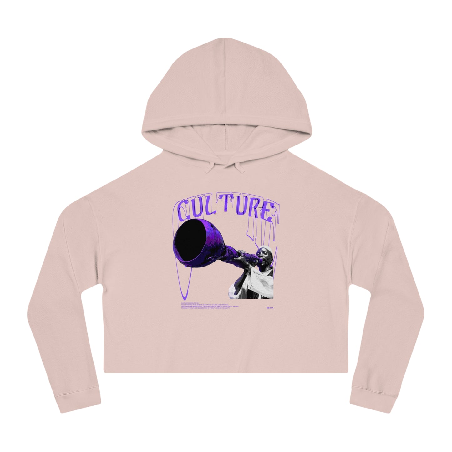 Cropped Hooded Sweatshirt - 'CULTURE' Graphic Tee for Trendy Women