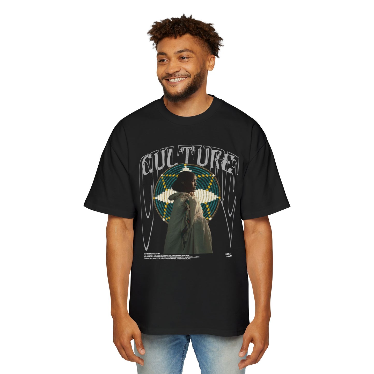 Men's Heavy Oversized Culture Tee - Bold Graphic Design
