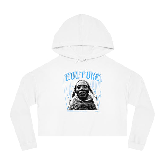 Cropped Hooded Sweatshirt - 'CULTURE' Graphic Tee for Trendy Women