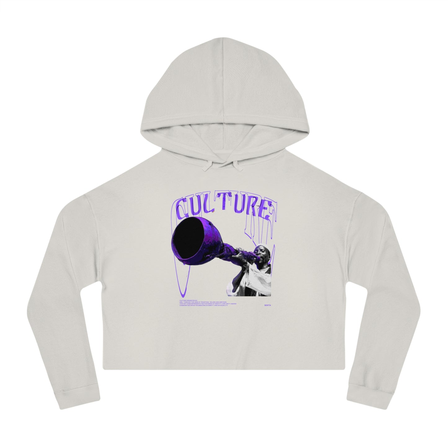 Cropped Hooded Sweatshirt - 'CULTURE' Graphic Tee for Trendy Women